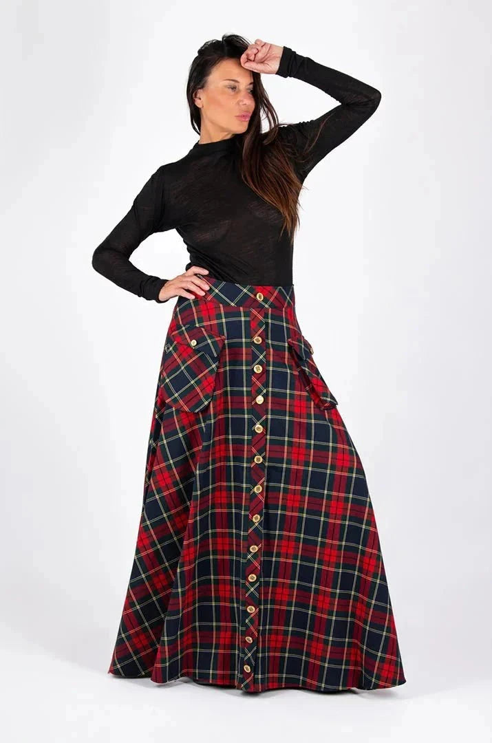 A-Line Plaid Skirt - Katya – EUG Fashion