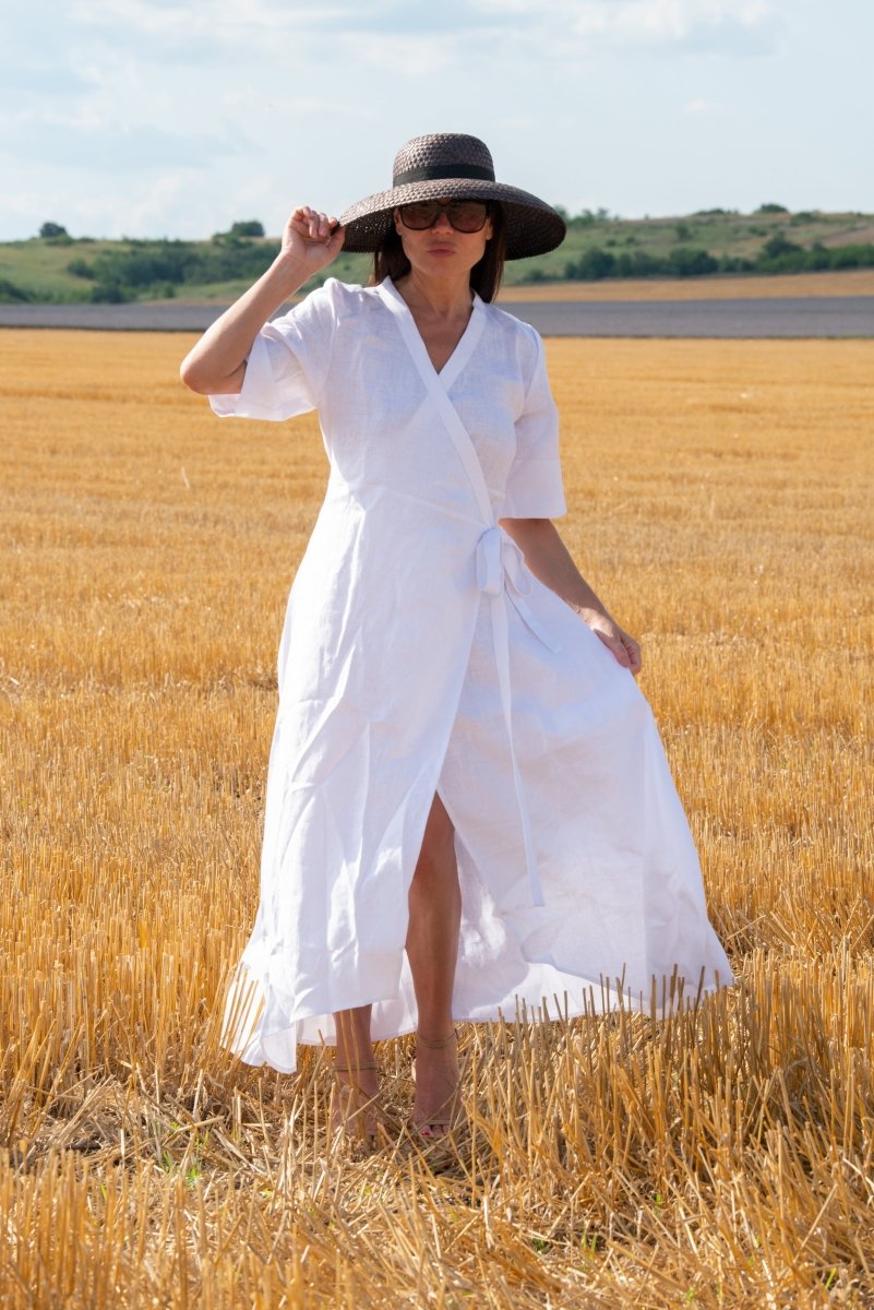 Linen Wrap Dress - Verona Linen Wrap Dress - Verona