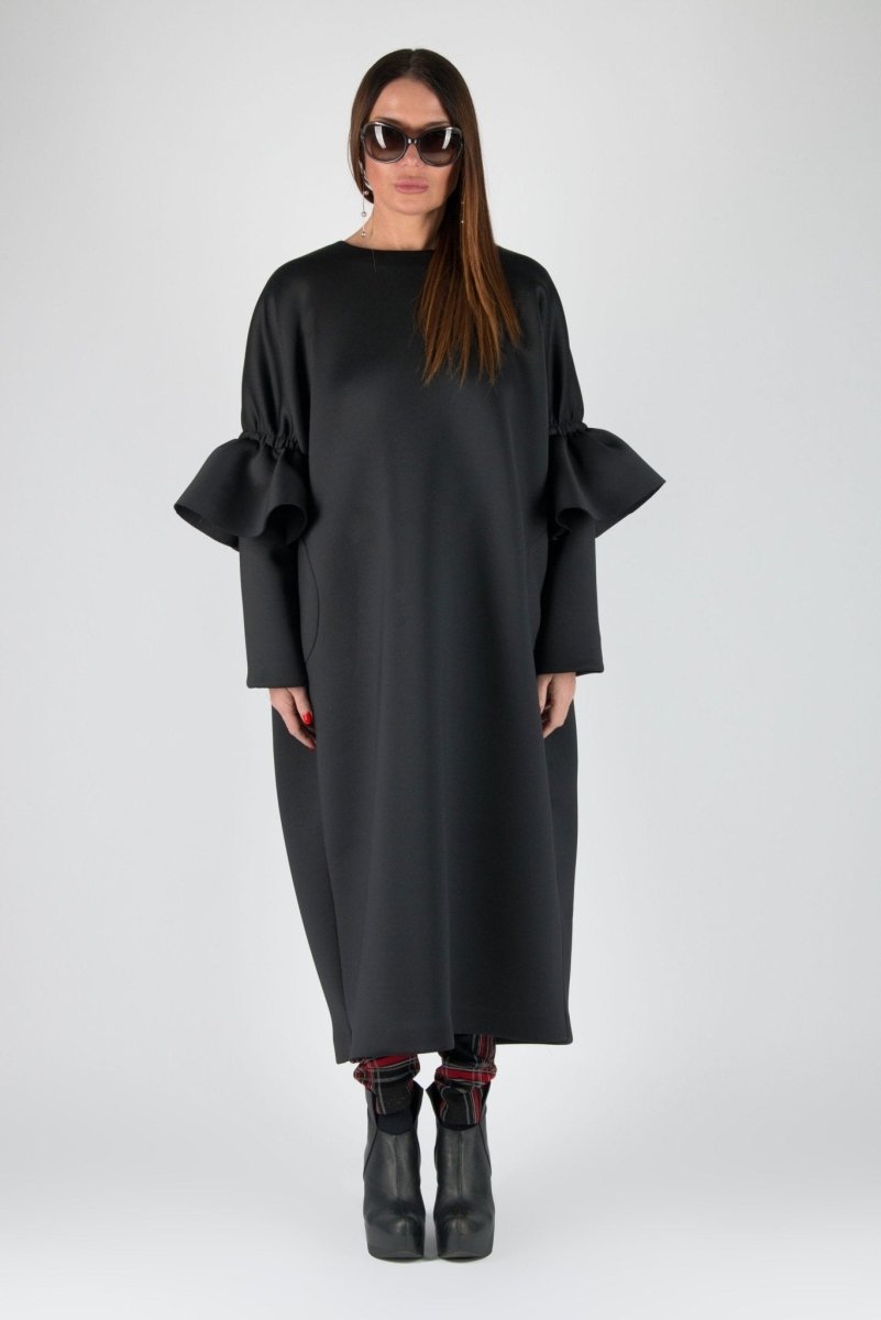 black neoprene dress Long Winter Neoprene Dress