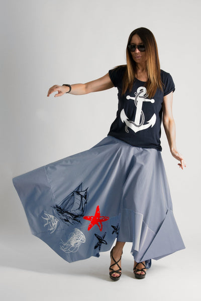 Marine Long Skirt JULIE - EUG FASHION