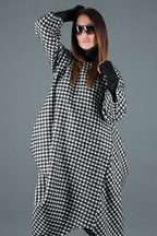 Houndstooth poncho dress Tracy - EUG Fashion
