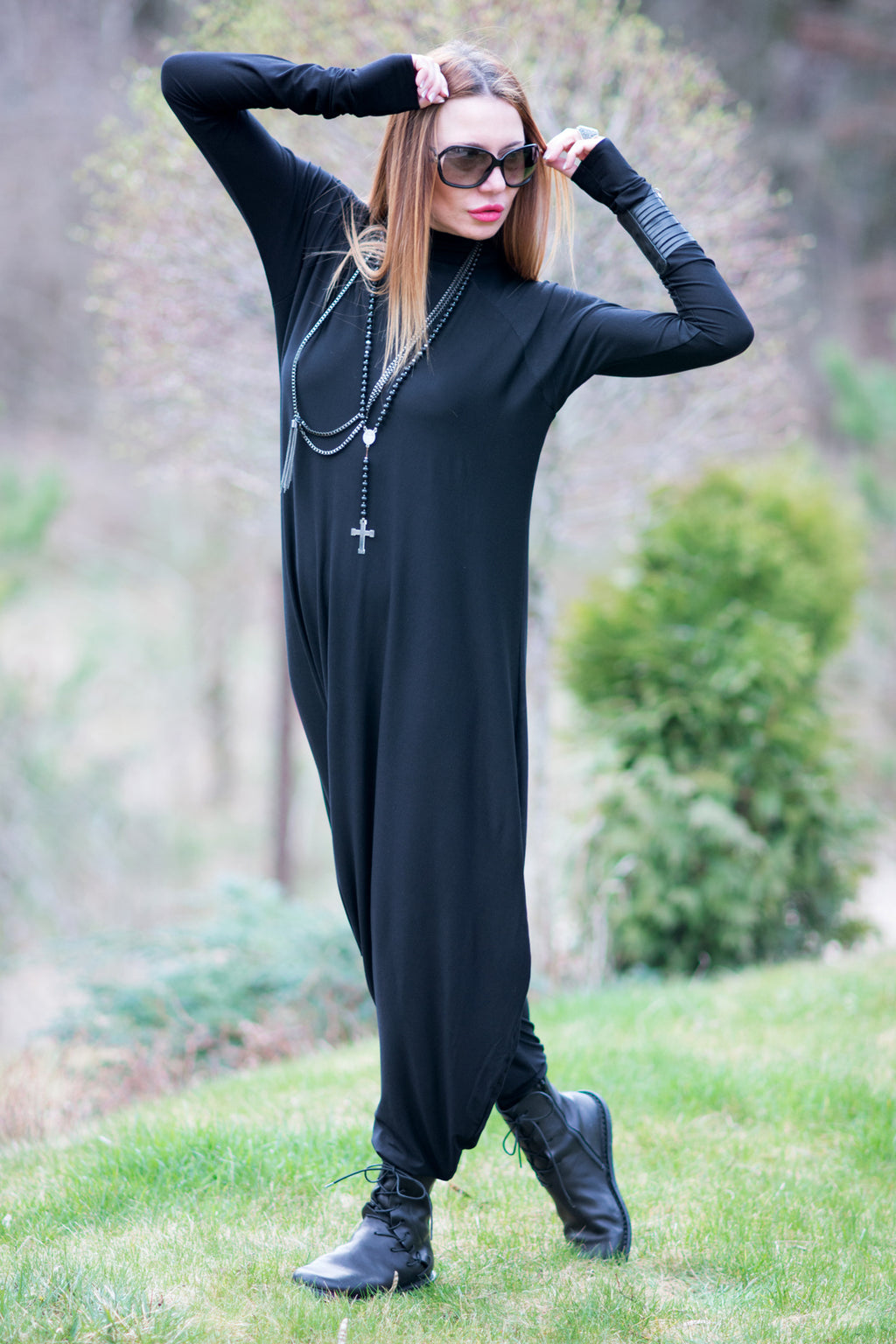 Turtleneck Harem Jumpsuit - Iven