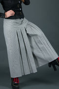 Black and white houndstooth wide-leg pants - front pleats, ankle length and back zip fastening, COLLIN | EUG Fashion #houndstooth
