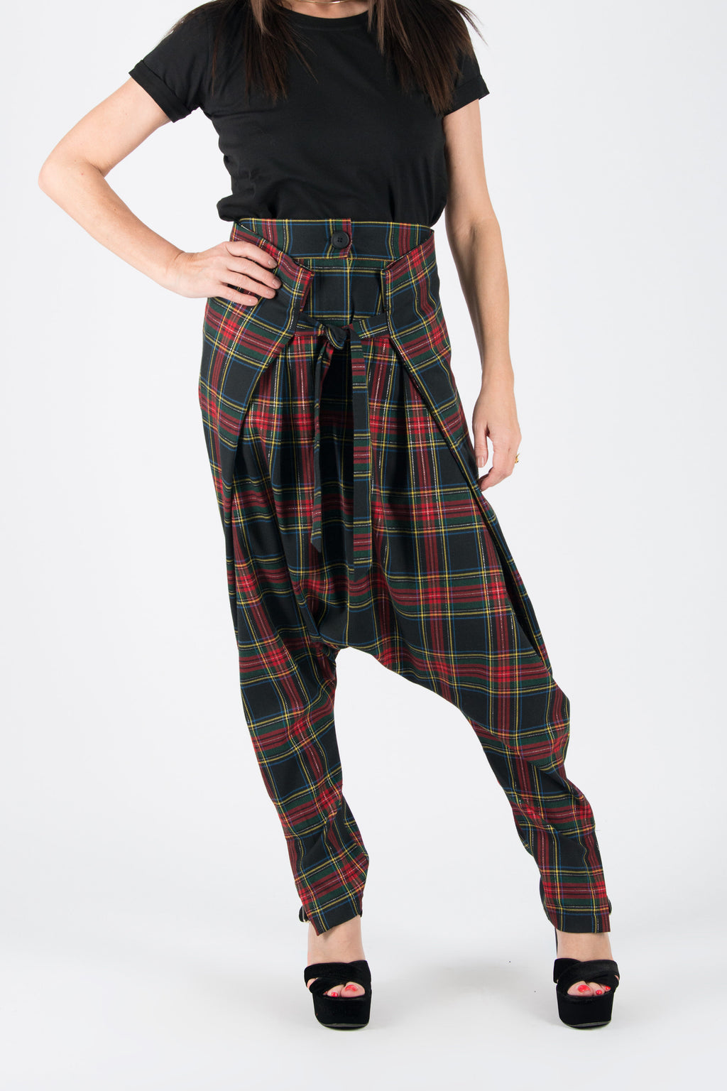 Plaid drop-crotch pants Jasmine — EUG Fashion
