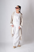 woman linen outfit #white