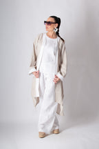 woman linen outfit #white