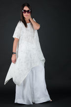 White linen set, top and pants EUG fashion #off-white