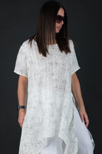 White linen set, top and pants EUG fashion #off-white