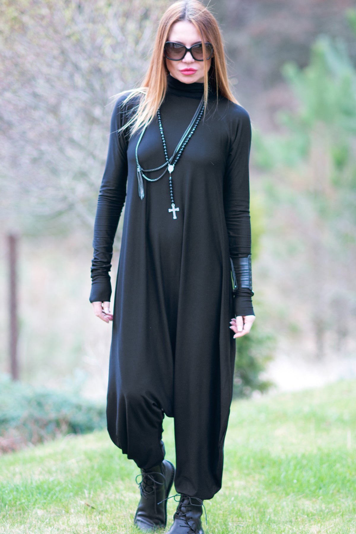 Turtleneck Harem Jumpsuit - Iven