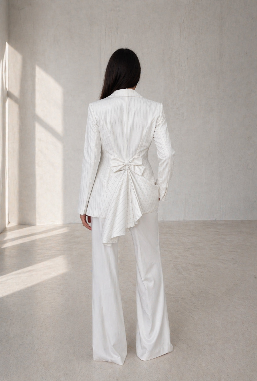 White Pinstripe Blazer EMINE