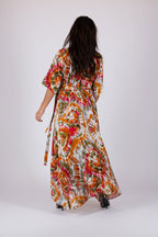 Wrap cotton tie-dye maxi dress - EUG fashion