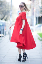 a line red dress #red