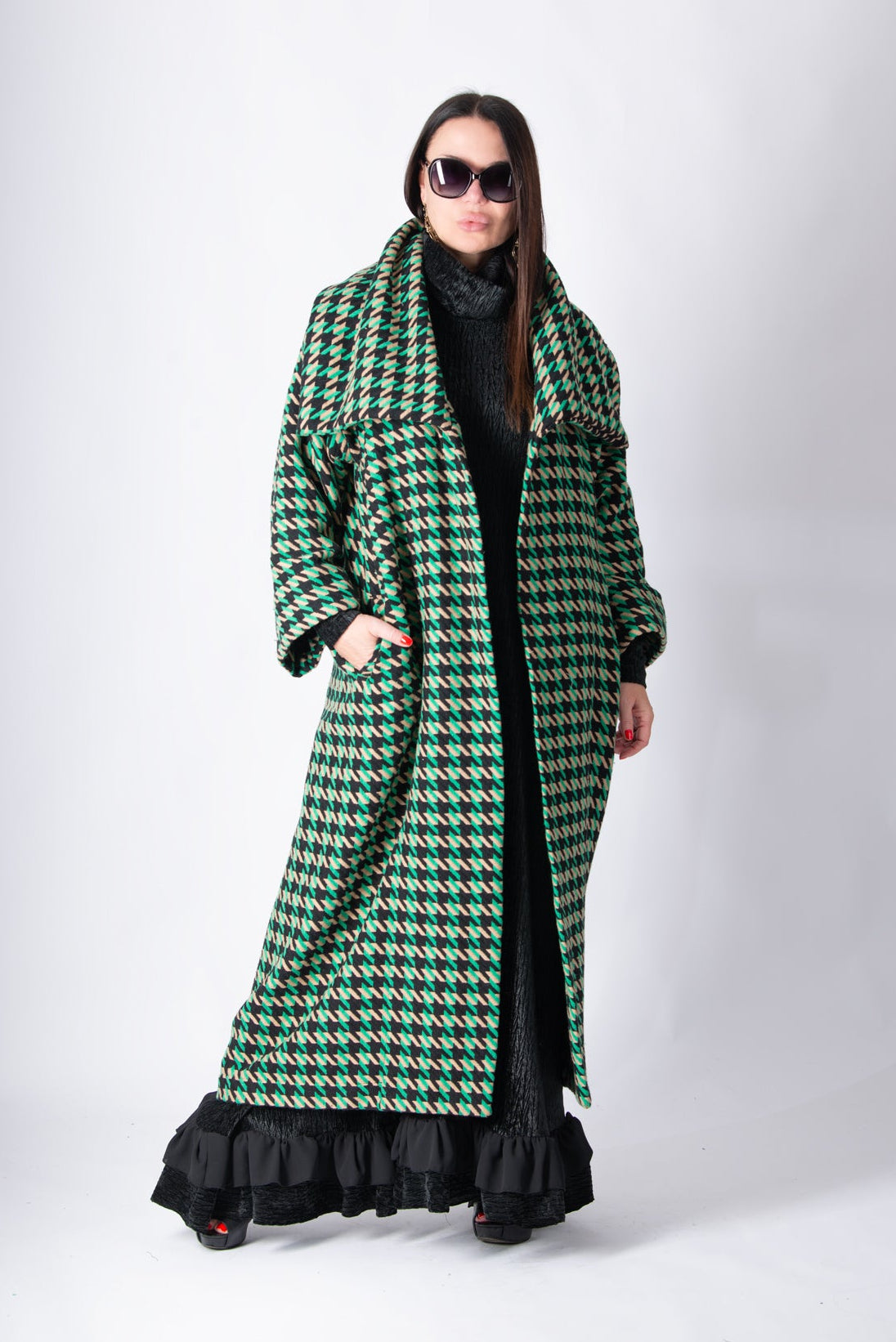 Plaid wool winter loose fit coat - Eug fashion