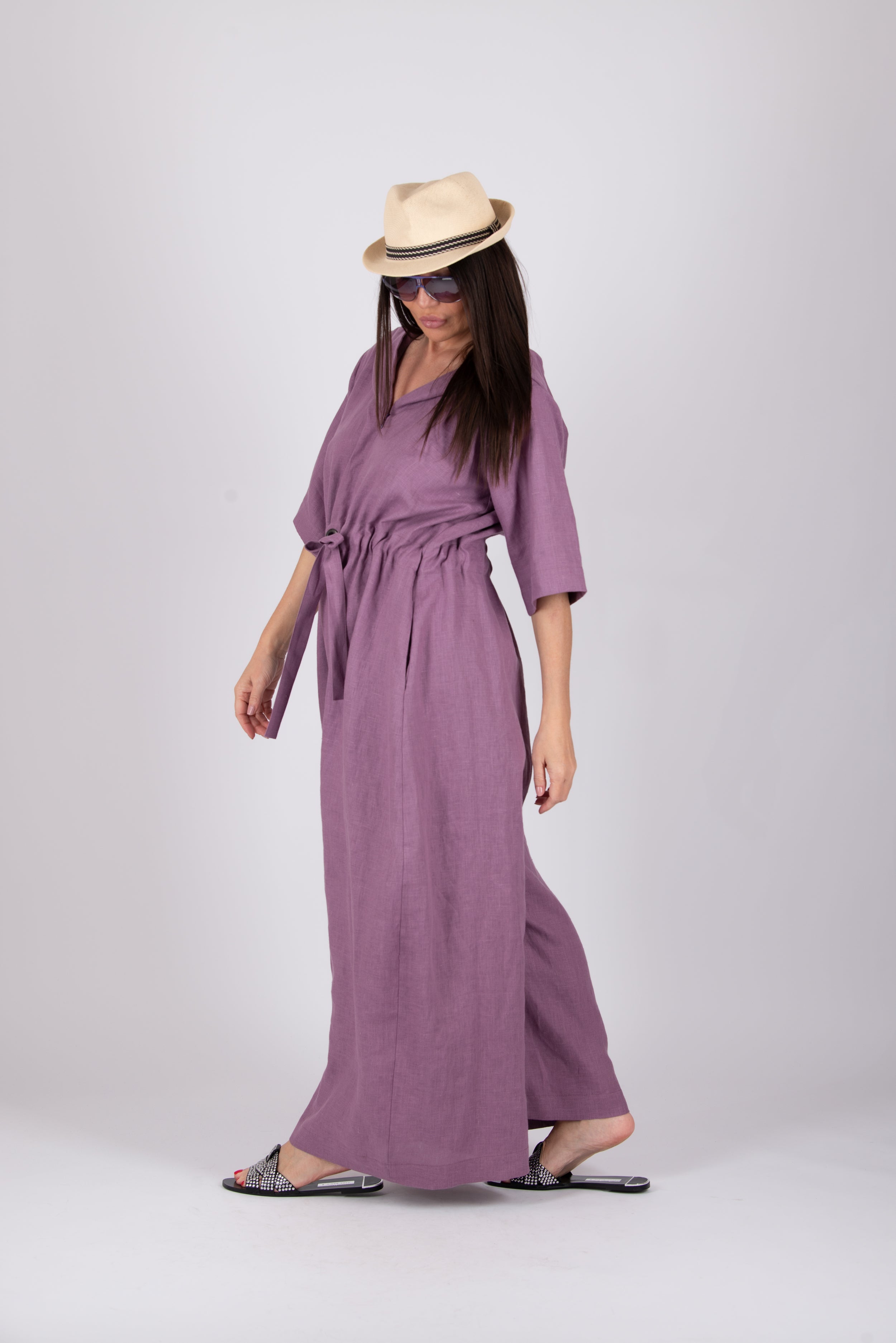 Linen Hooded Jumpsuit REGINA