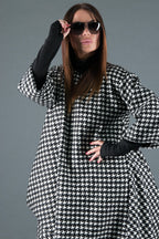 Houndstooth poncho dress Tracy - EUG Fashion