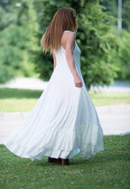 White Cotton Maxi Dress - Carmen