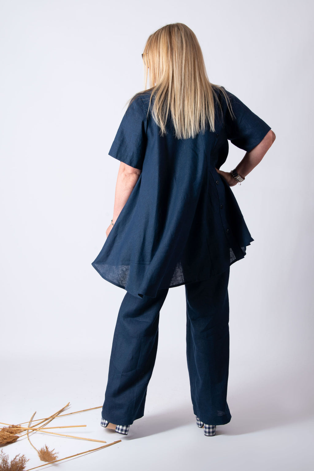 linen a line top nikiti - EUG fashion #dark-blue