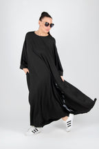 maxi long a line dress #black