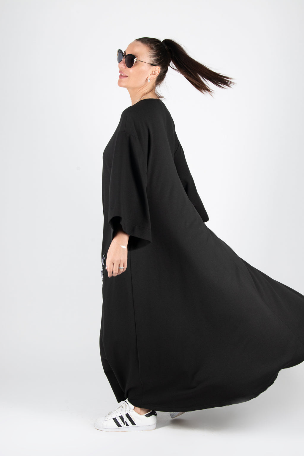 maxi long a line dress #black