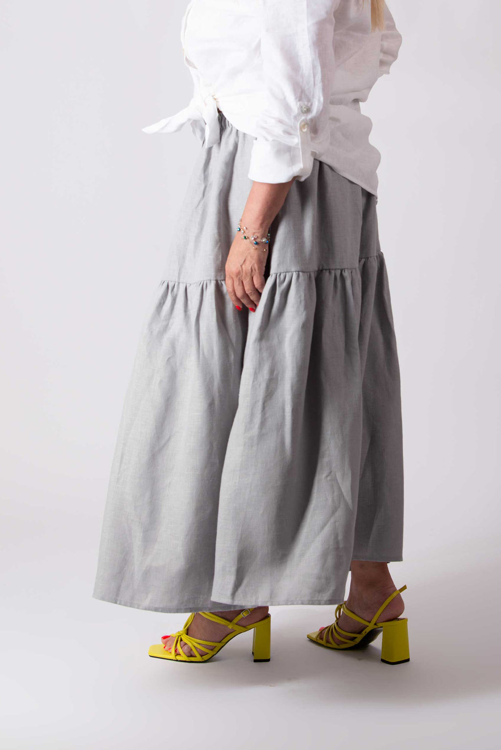Linen Flounces Skirt - EUGF