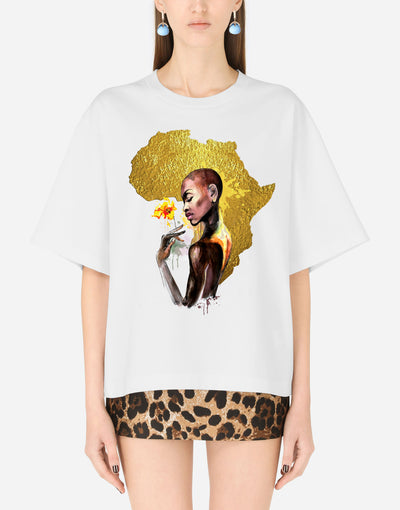 Gold African Woman T-shirt EugFashion 