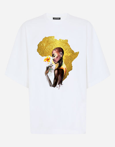 Gold African Woman T-shirt EugFashion 