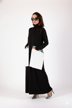 Black colorblock punto milano dress Lena - EUG Fashion
