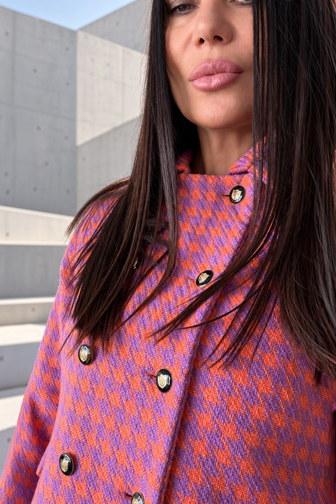 Houndstooth Blazer & Shorts Set - Aspen