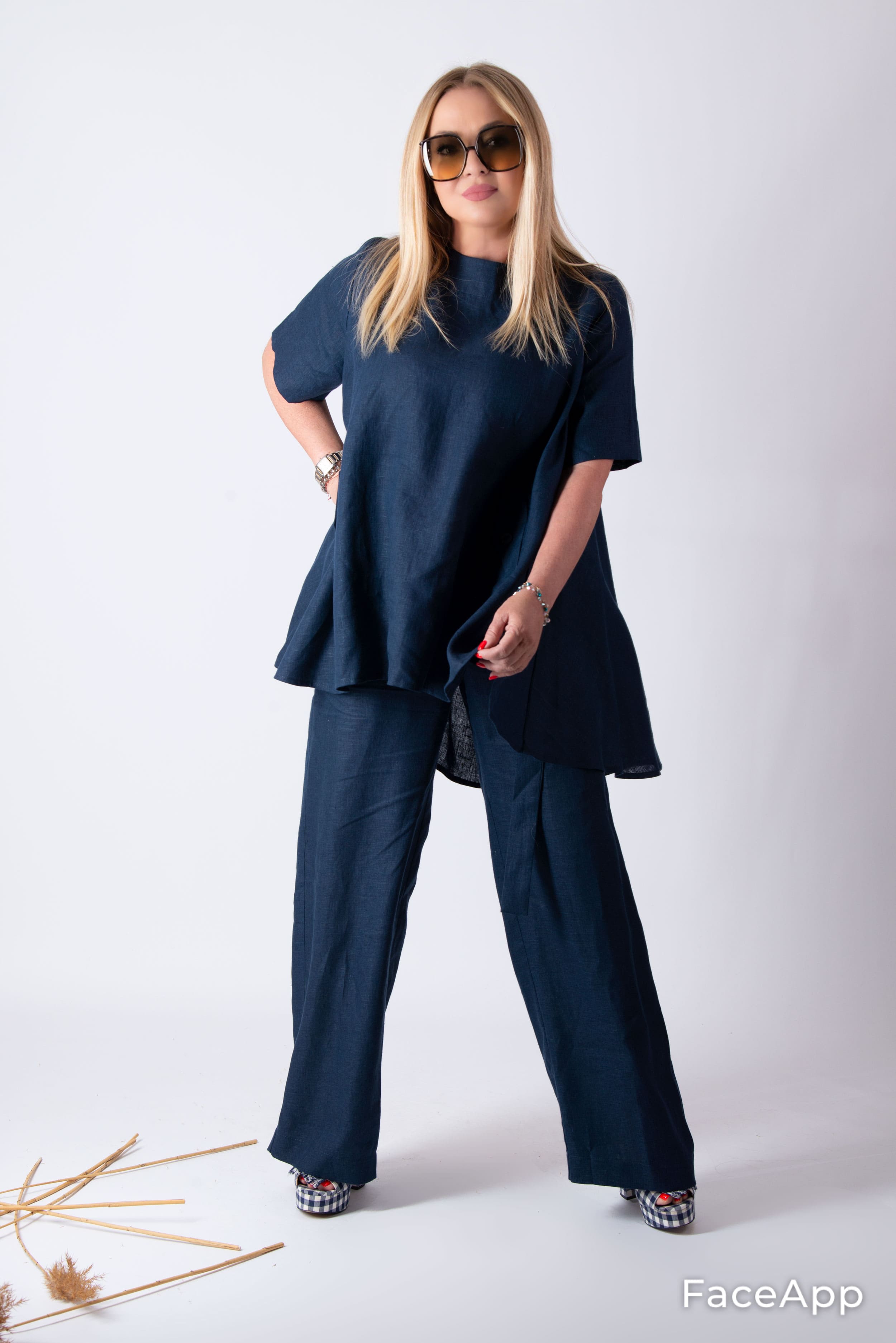 linen a line top nikiti - EUG fashion #dark-blue
