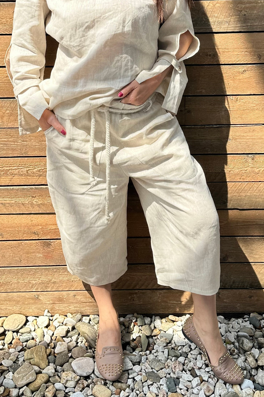 natural linen pants