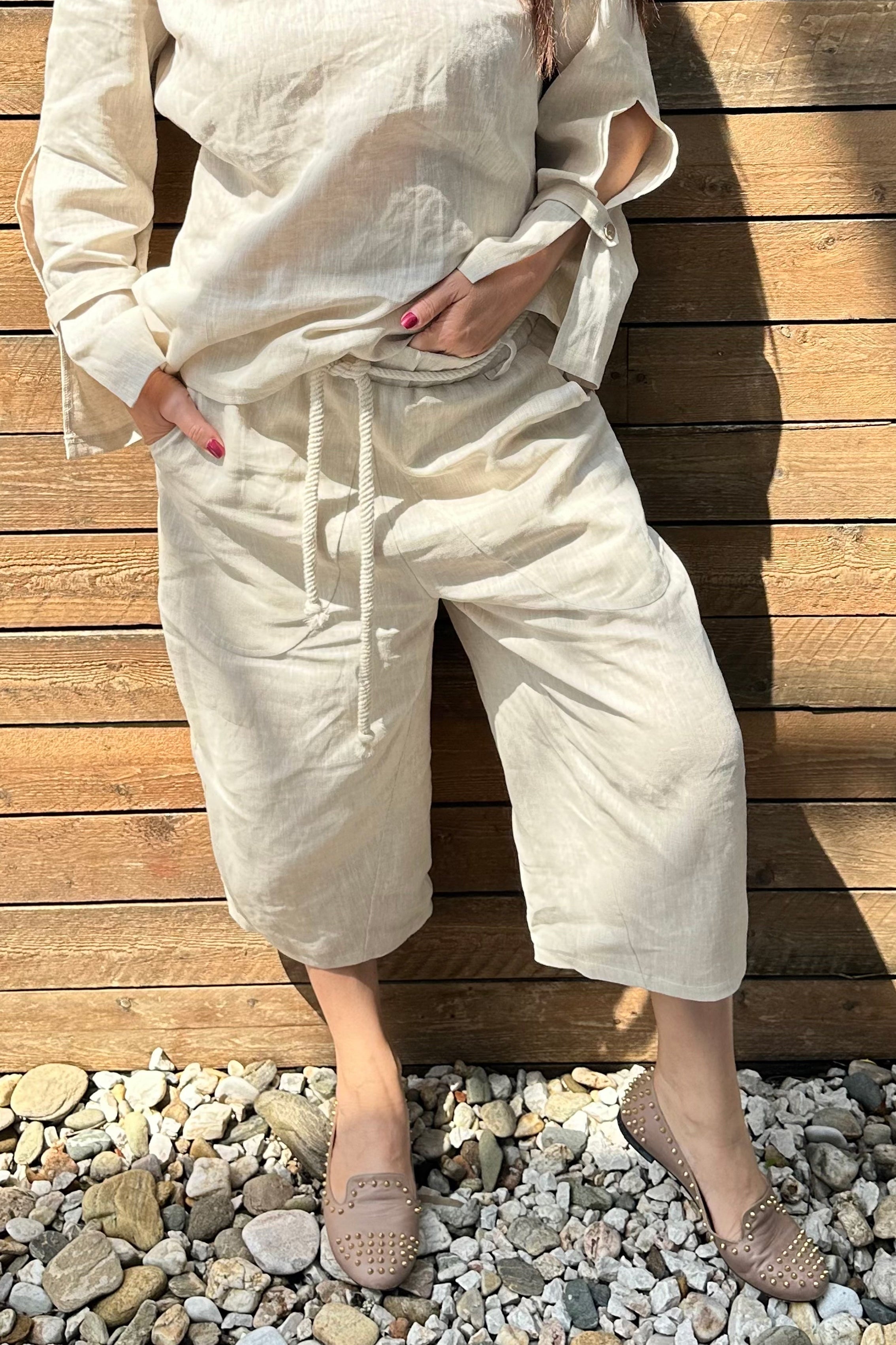 natural linen pants