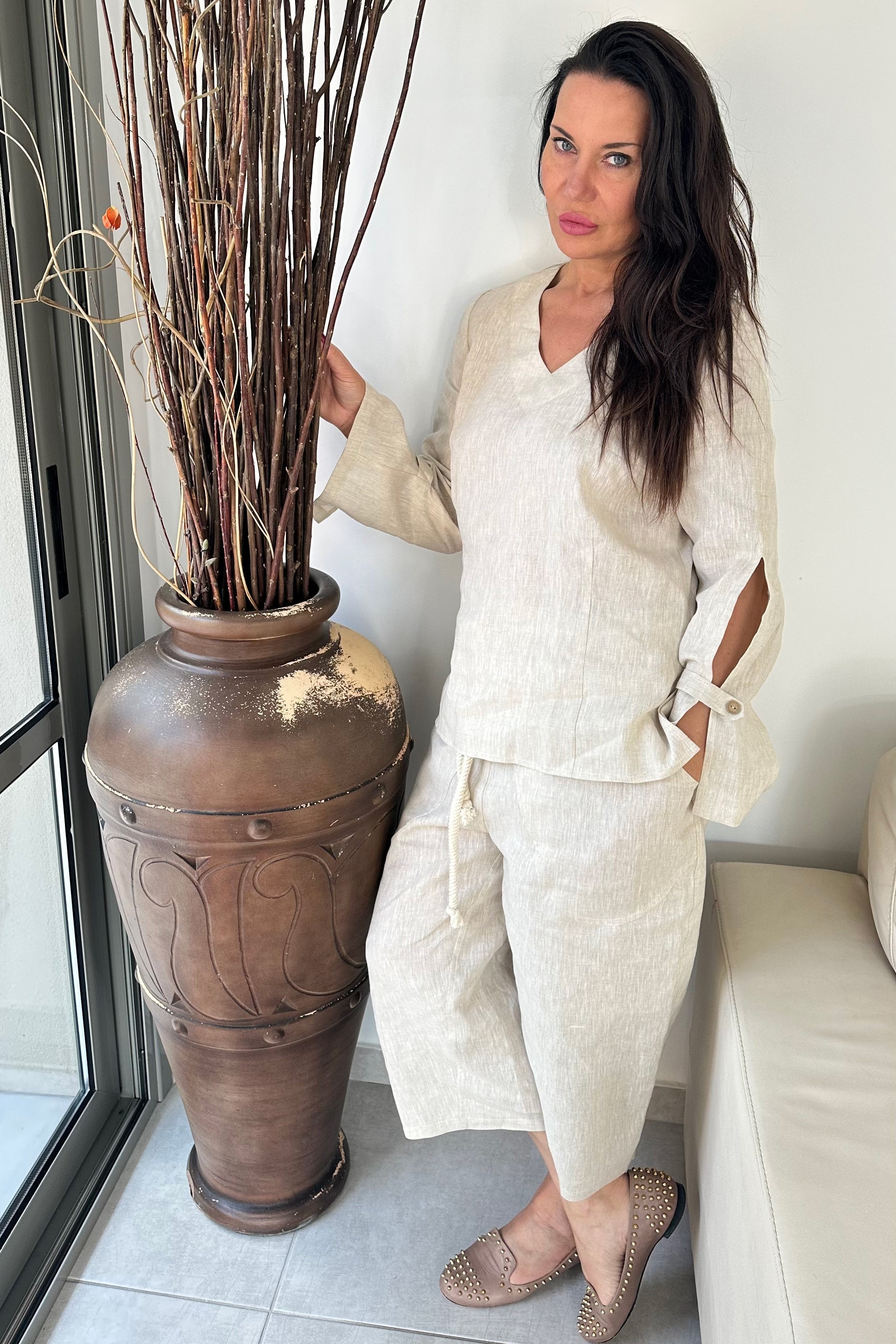 Linen Wide Pants - Jada
