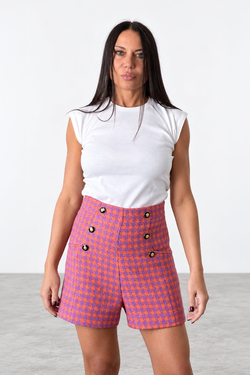 Houndstooth Blazer & Shorts Set - Aspen