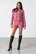 Houndstooth Blazer & Shorts Set - Aspen