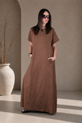 Linen brown dress