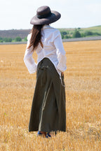 dark skirt  linen skirt - eug fashion