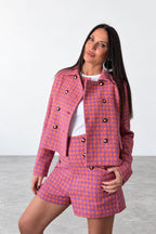 Houndstooth Blazer & Shorts Set - Aspen