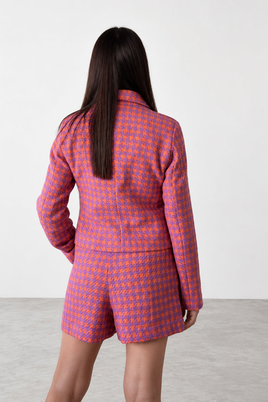 Houndstooth Blazer & Shorts Set - Aspen