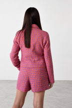 Houndstooth Blazer & Shorts Set - Aspen