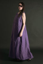 Long Sleeveless Linen  Dress - Amber