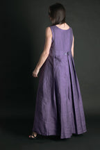 Long Sleeveless Linen  Dress - Amber