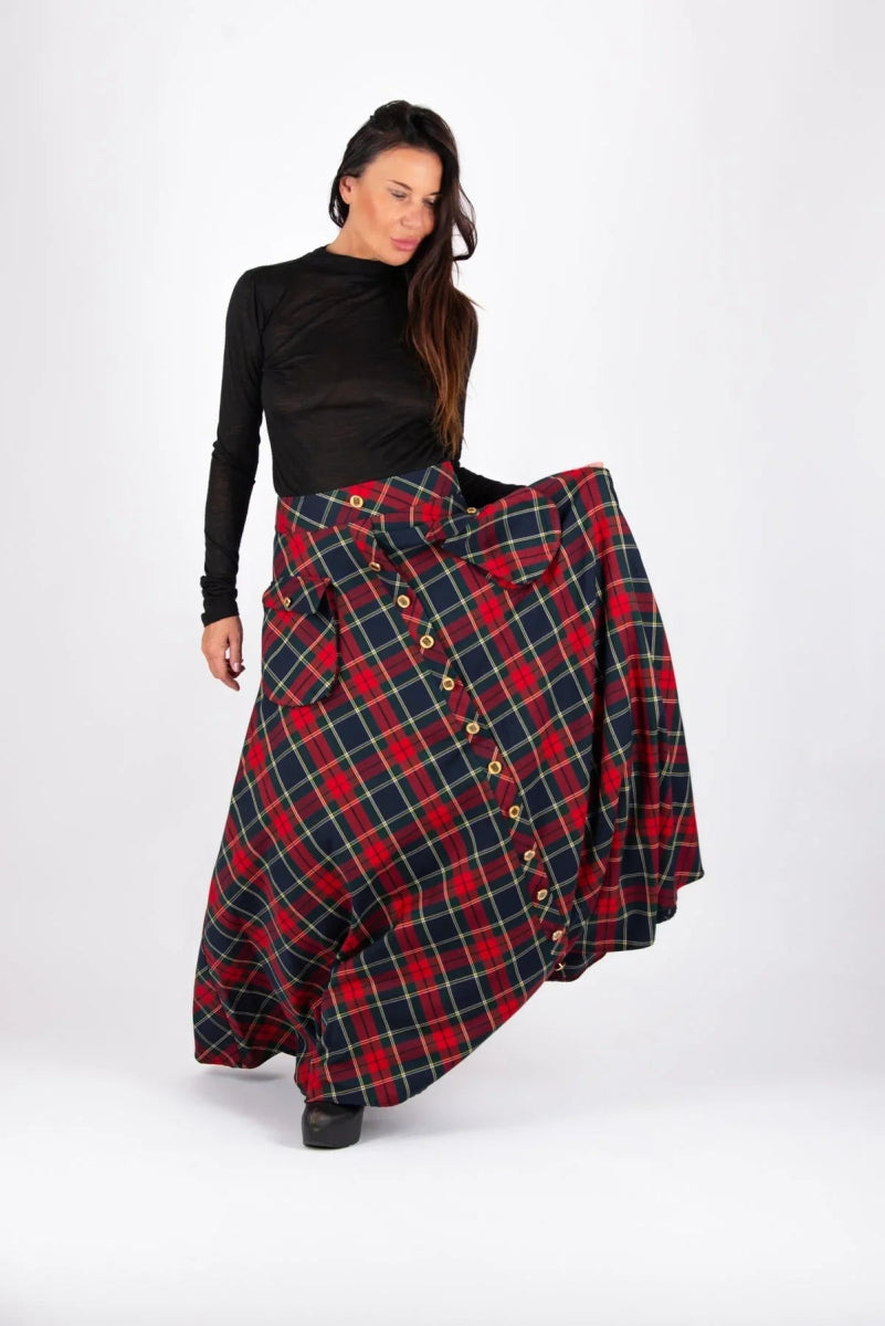 A line plaid skirt KATYA BF - EUG Fashion