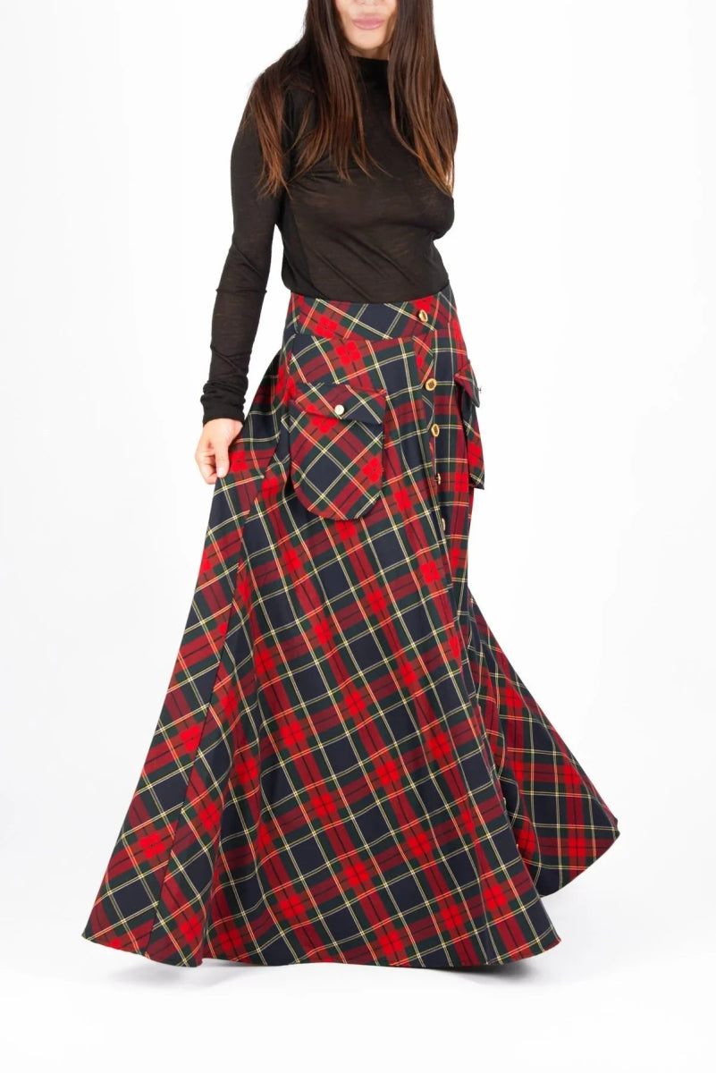 A line plaid skirt KATYA BF - EUG Fashion