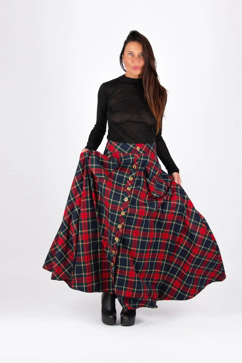 A line plaid skirt KATYA BF - EUG Fashion