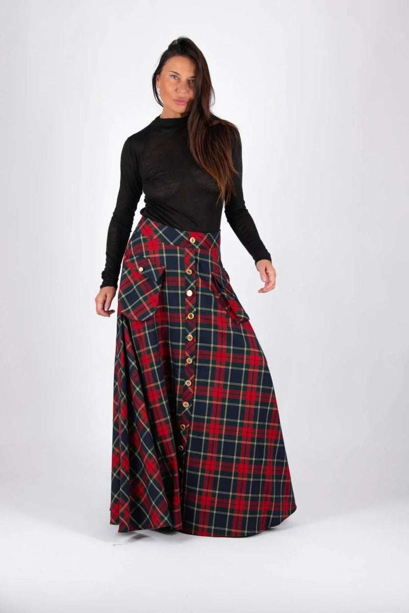 A line plaid skirt KATYA BF - EUG Fashion