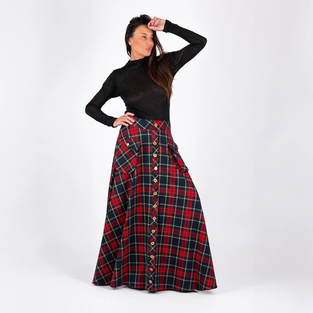 A line plaid skirt KATYA BF - EUG Fashion