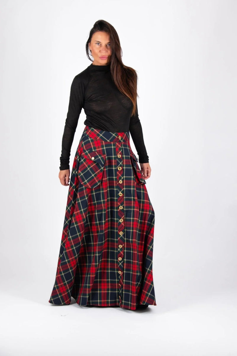 A line plaid skirt KATYA BF - EUG Fashion
