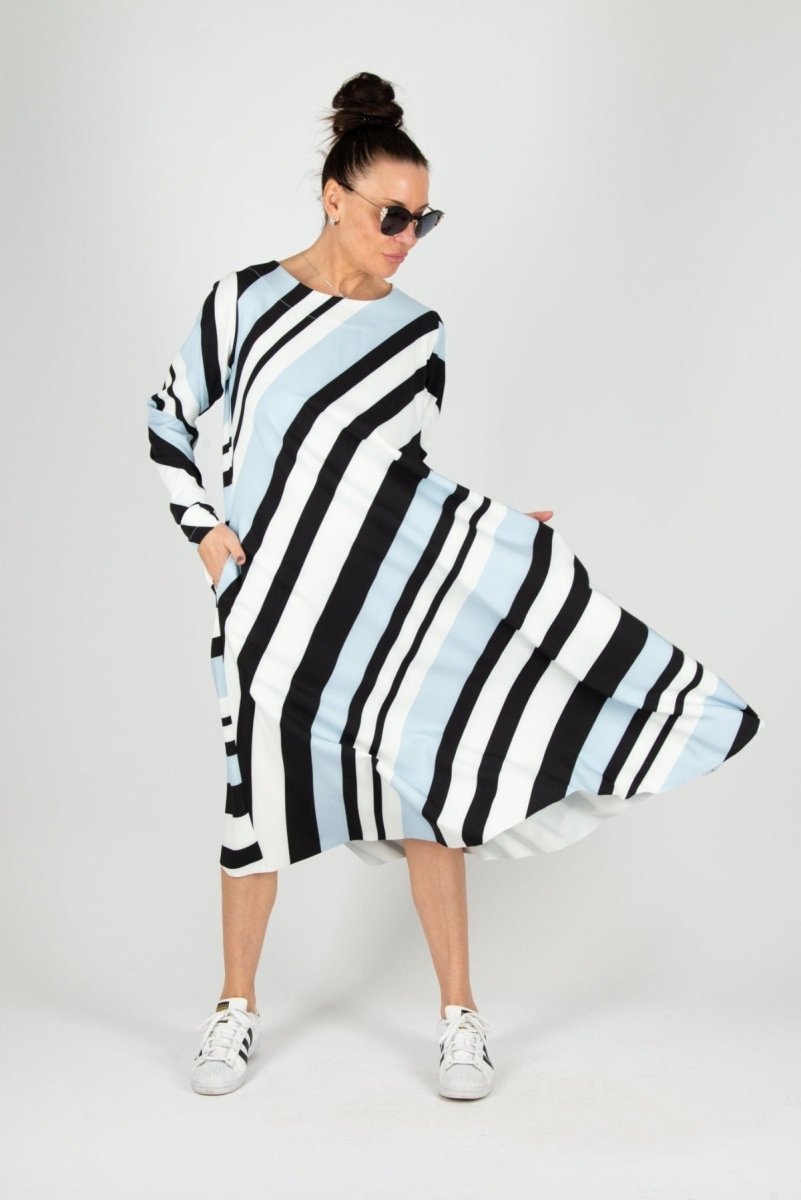 A line Stripe Dress Margo BF - EUG FASHION EugFashion 