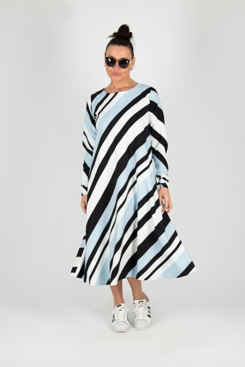 A line Stripe Dress Margo BF - EUG FASHION EugFashion 