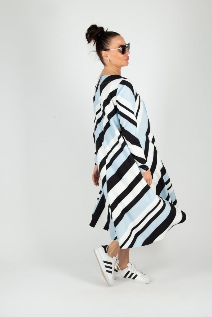 A line Stripe Dress Margo BF - EUG FASHION EugFashion 